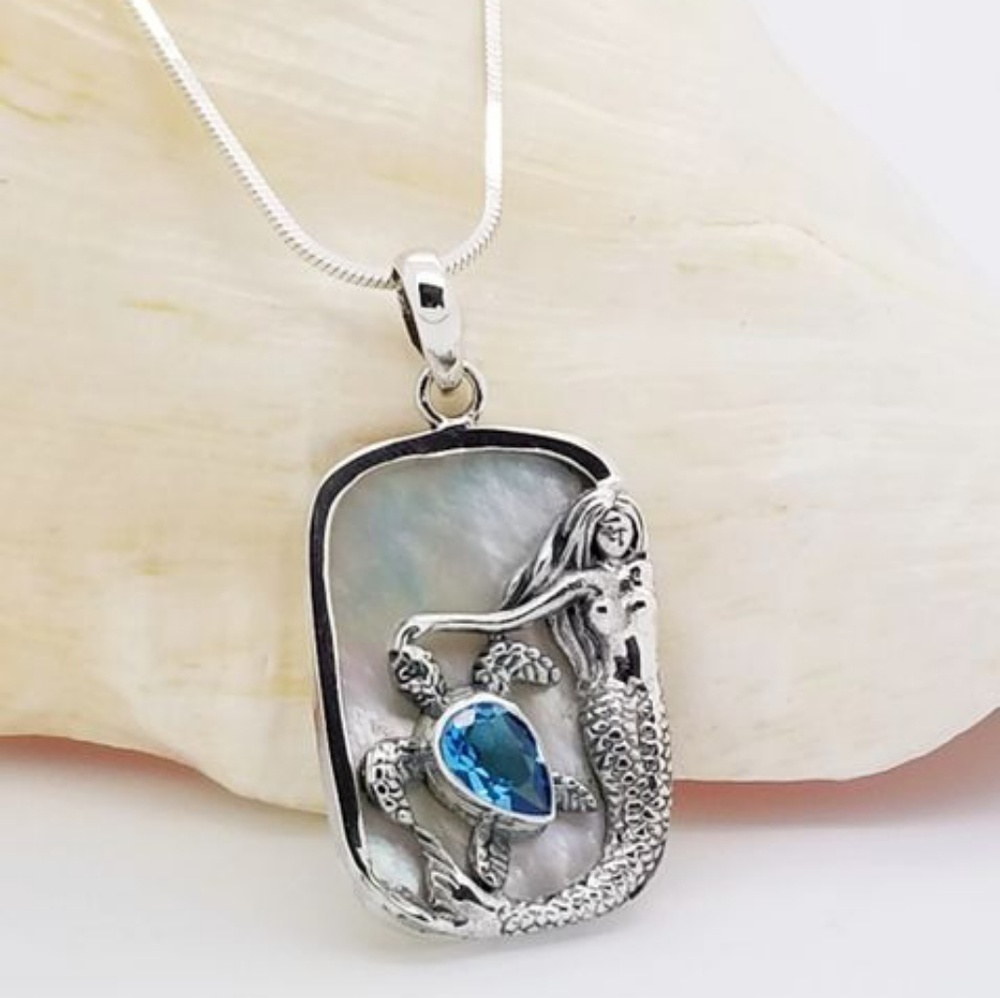 Mermaid Sea Turtle Pendant
